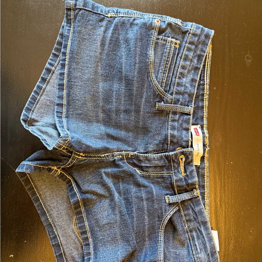 Levi's Blue Shorty Short with Contrast Stitching